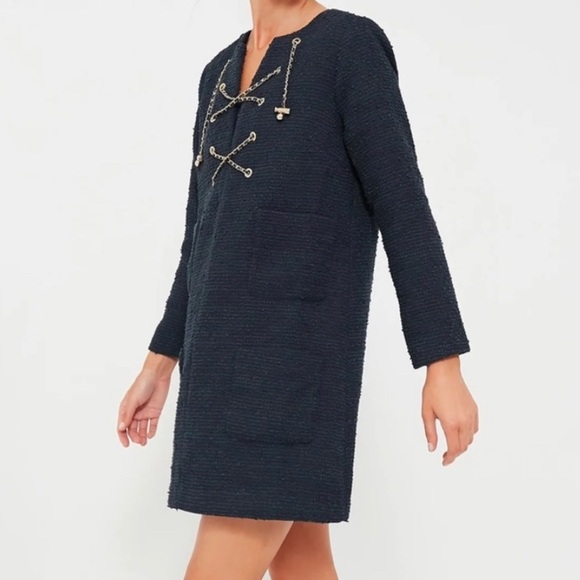 Tuckernuck Tweed Kelly Dress-Women L-Navy Blue-NEW-Classic-Preppy-Mature-Holiday - Picture 3 of 12